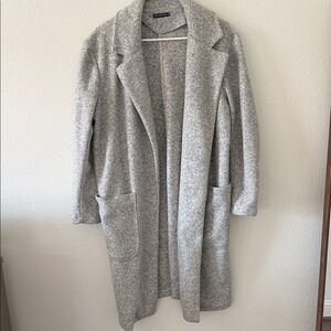 Elegant Gray Women's Cardigan Coat
